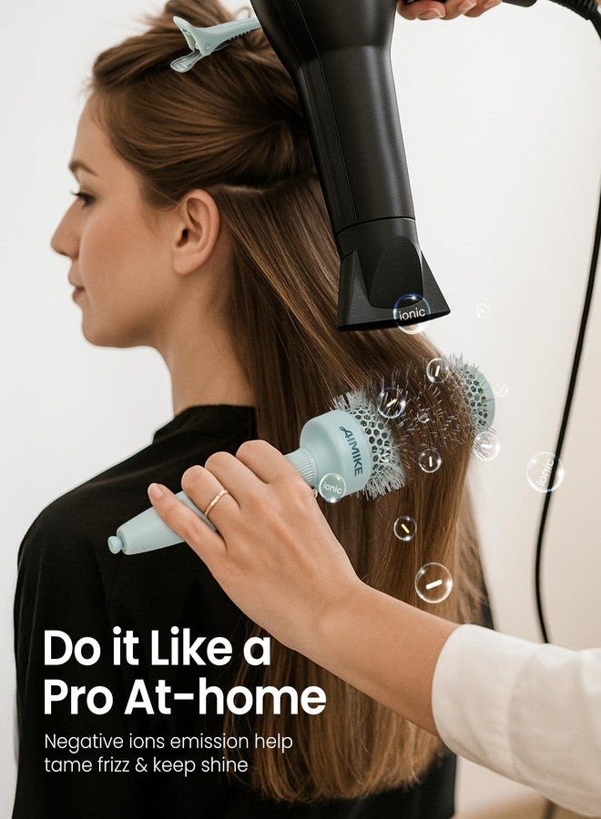 AIMIKE NaturaVol Round Brush for Blow Out, Round Hair Brush Nano Thermal Ceramic & Ionic Tech, for Blow Drying & Salon-like Styling at-home, Maximum Volume Shine - 1.7” Barrel, 2.5” w/Bristle - Image 5